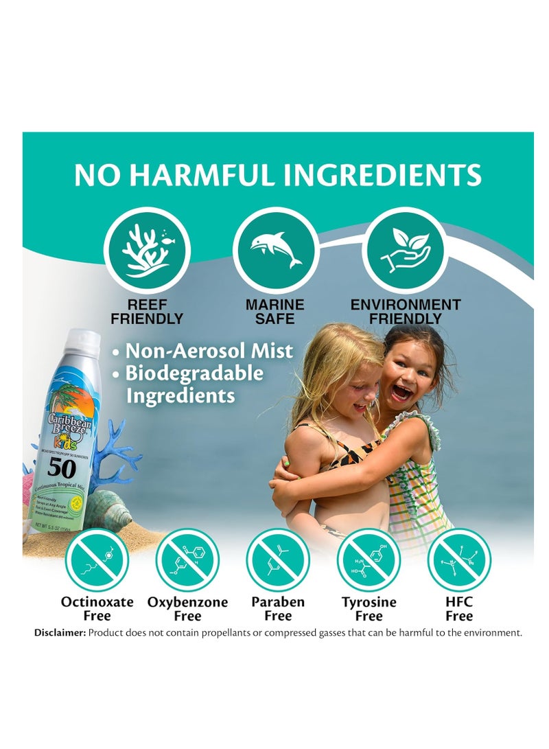 كاريبيان بريز بخاخ مستمر تروبيكال ميست بعامل حماية من الشمس 50 للاطفال 156 جرام - Image 5
