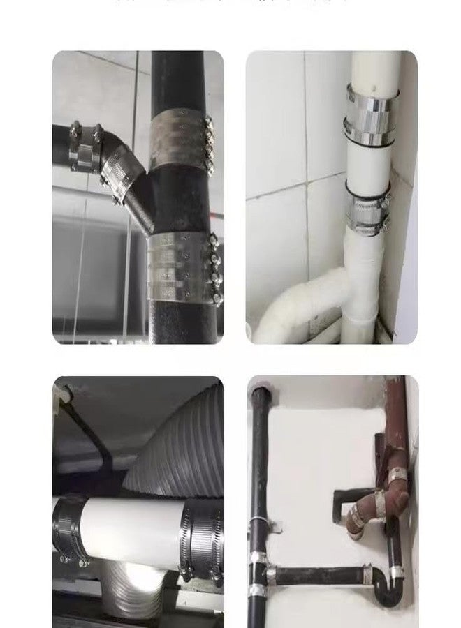 وصلة أنابيب مرنة AYCWJZM مع مشابك من الفولاذ المقاوم للصدأ. موصل أنابيب لأنابيب PVC والأنابيب المعدنية (3 بوصة / 87 مم - 91 مم) - Image 3