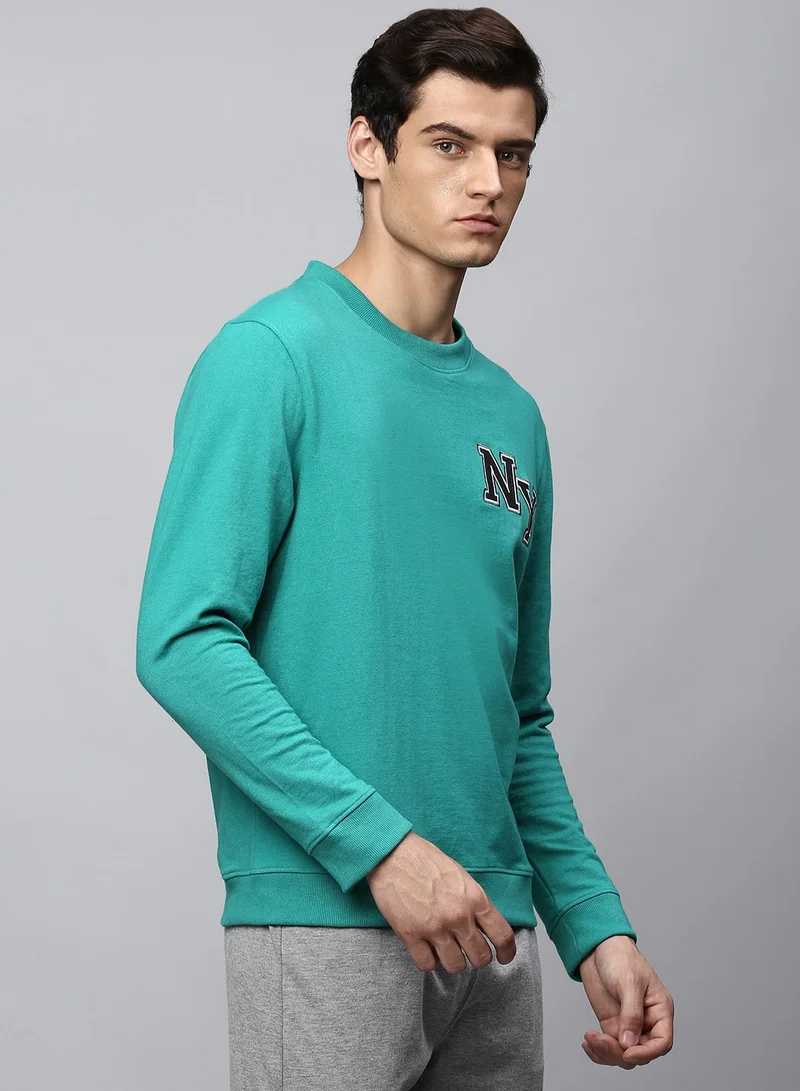Hubberholme Electric Green Sweatshirt For Men