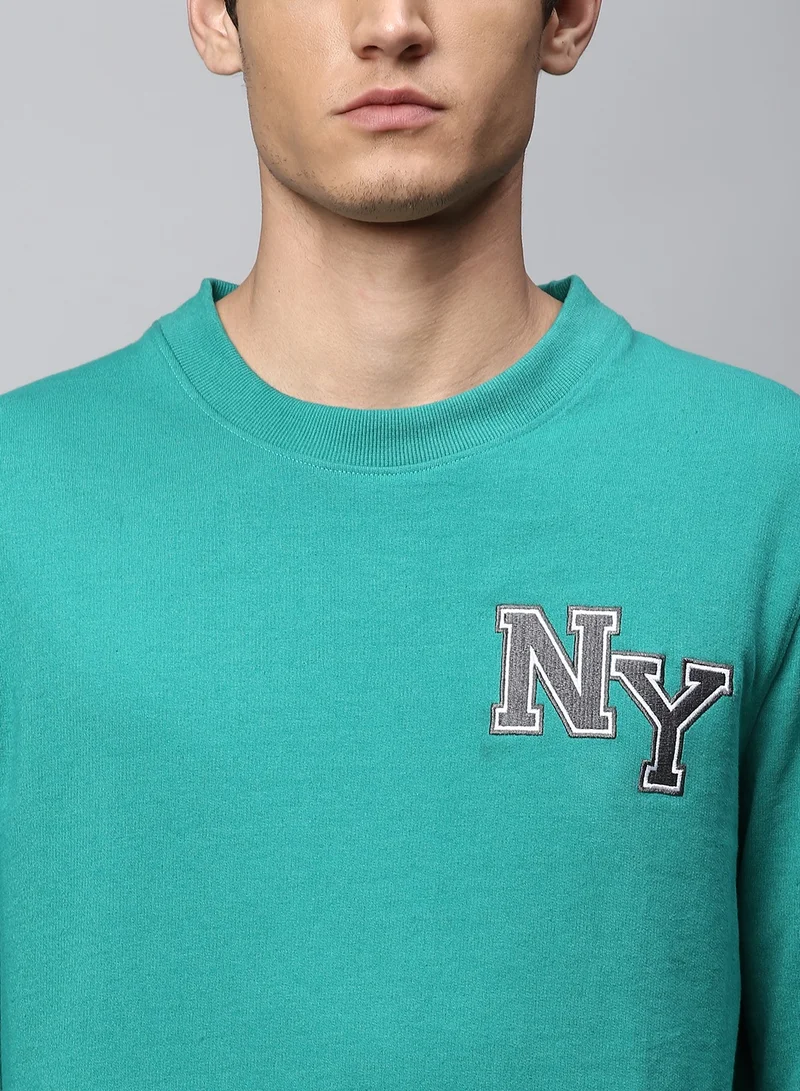 Hubberholme Electric Green Sweatshirt For Men