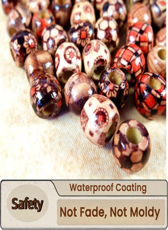 Glamer 95 Pcs Wood Hair Beads for Braids and Dreadlocks, 12mm Painted Natural Wooden Beads for Loc Dreadlock Hair Accessories for Women - Image 4