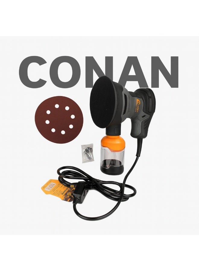 Conan Electric Orbital Sander CORS125 – 300W 5-Inch (125mm) Variable Speed 7000–13000RPM – Self-Vacuum Dust Collection with Velcro Base – For Wood, Paint, Metal & DIY Projects - Image 2