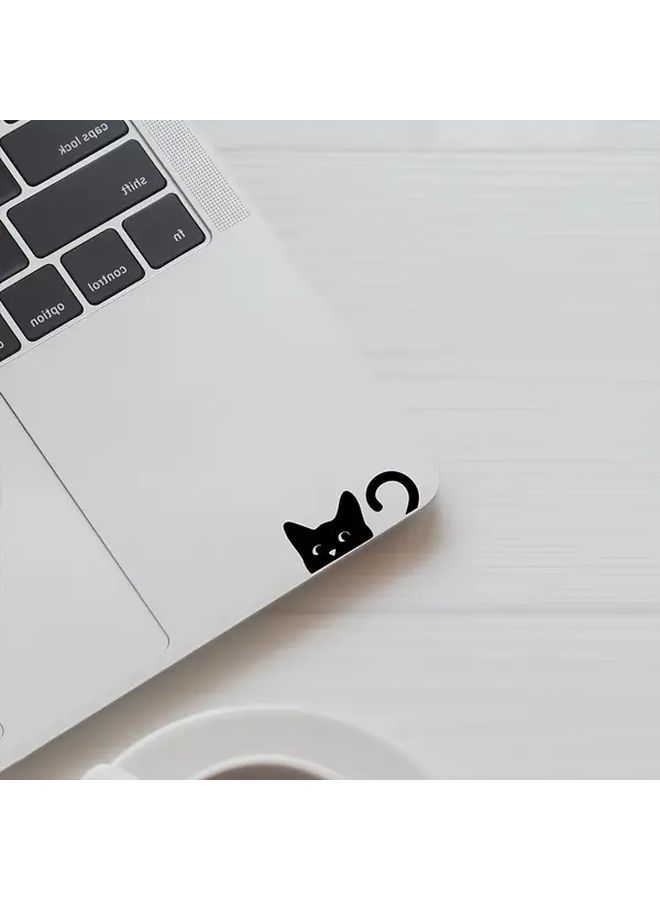 New 4pcs Cute Cat Stickers Adorable Peeping Cats With Expressive Eyes Black Durable Plastic Car Rearview Mirror Decals For Indoor Outdoor Use Car Accessory - Image 2