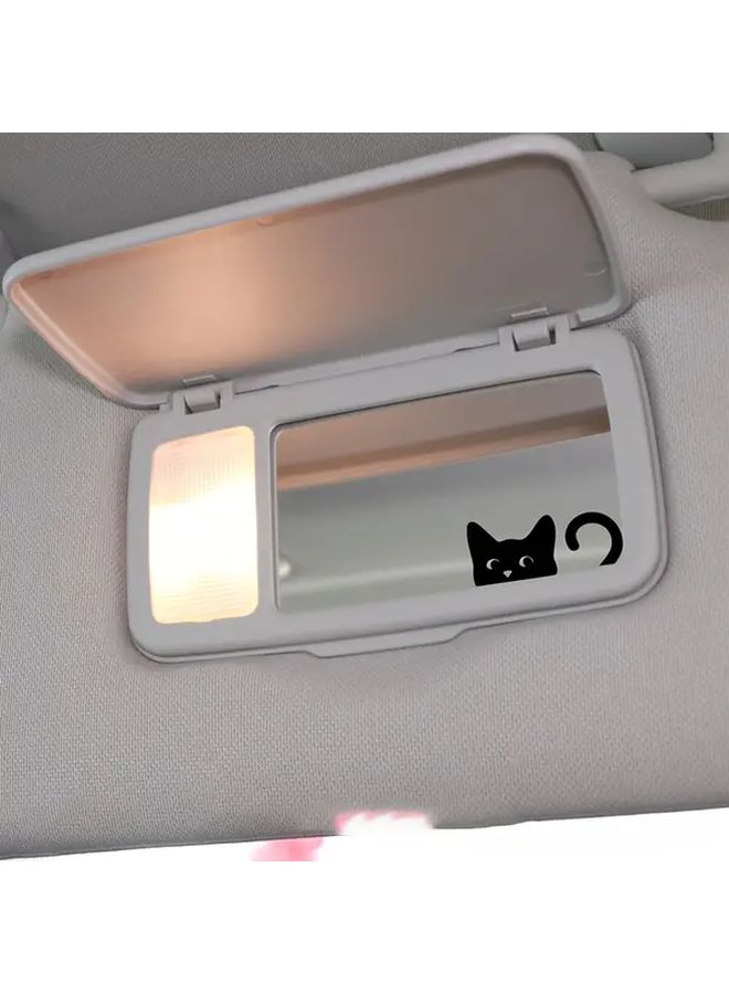 New 4pcs Cute Cat Stickers Adorable Peeping Cats With Expressive Eyes Black Durable Plastic Car Rearview Mirror Decals For Indoor Outdoor Use Car Accessory - Image 4