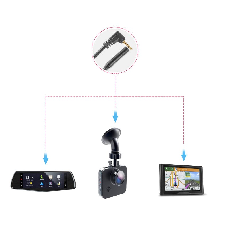 Pixelman كابل كاميرا خلفية بيكسلمان داش كام، 23 قدم 4 دبابيس إلى 2.5 مم قابس ذكر سلك للمرايا المثبتة، مسجل السيارة، الرجوع للخلف والاحتياطي - كابل استبدال طويل لسيارات البيك أب، الشاحنات، المركبات الترفيهية، سيارات الدفع الرباعي، الحافلات - Image 4