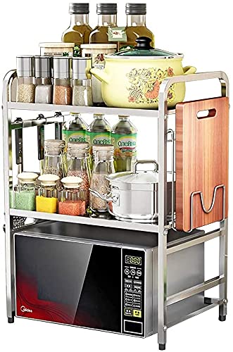 INDIAN DECOR INDIAN DECOR 55703 Metal Kitchen 3Tier Storage Racks Utility Storage Shelving Microwave Oven Stand Cart Stainless Steel Kitchen Counter Shelf Size Length236in60cm  - Image 1