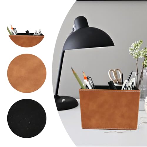 Fosinz Pen Pencil Holder Cup Container Leather Desk Organizer Stand Decor Brush Scissor Holder Decoration Office Desk Home School - Image 3