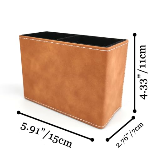 Fosinz Pen Pencil Holder Cup Container Leather Desk Organizer Stand Decor Brush Scissor Holder Decoration Office Desk Home School - Image 4