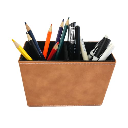 Fosinz Pen Pencil Holder Cup Container Leather Desk Organizer Stand Decor Brush Scissor Holder Decoration Office Desk Home School - Image 5