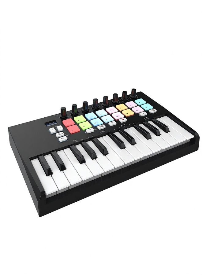 WORLDE Orca mini25 Portable 25-Key USB MIDI Keyboard Controller with 16 RGB Backlit Trigger Pads 8 Assignable Control Knobs - Image 5