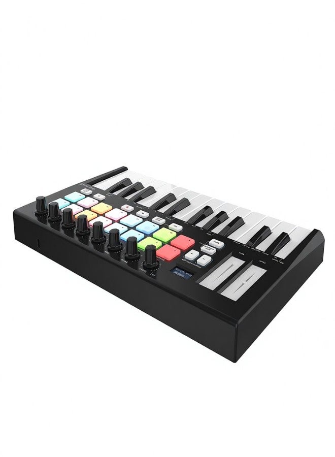 WORLDE Orca mini25 Portable 25-Key USB MIDI Keyboard Controller with 16 RGB Backlit Trigger Pads 8 Assignable Control Knobs - Image 4
