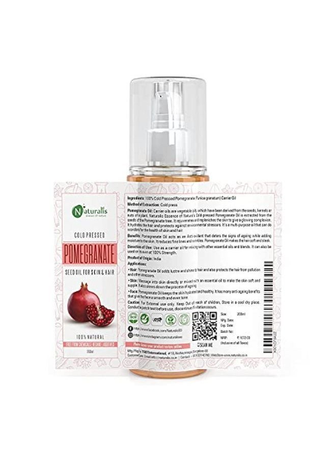 Naturalis Essence Of Nature Cold Pressed Pomegranate Carrier Oil For Skin And Hair, 200 Ml  - Image 3