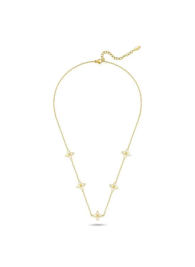 Police  Petal Yellow Gold Plated Stainless Steel Chain Necklace for Women for Women | Best Price UAE