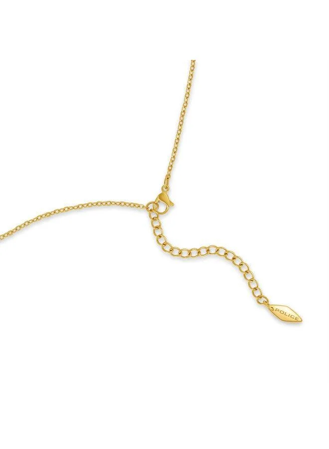 POLICE Petal Yellow Gold Plated Stainless Steel Chain Necklace for Women