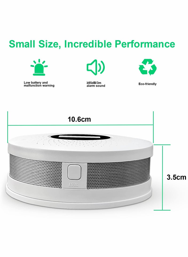 Zikra Combination Smoke and Carbon Monoxide Alarm Detector, Dual Sensor CO Detector Battery Powered with LCD Display Sound Warning for Home,School,Office - Image 4