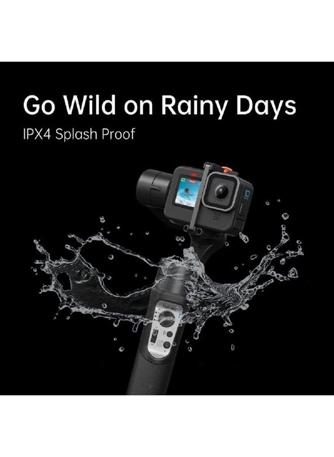 hohem - iSteady Pro 4 3-Axis Gimbal for GoPro Hero 10/9/8/7/6/5 Action Camera Gimbal Stabilizer with Extension Rod, for OSMO Action,for Insta360 for Sony RX0, IPX4 Splash-Proof Bluetooth Control - Image 1