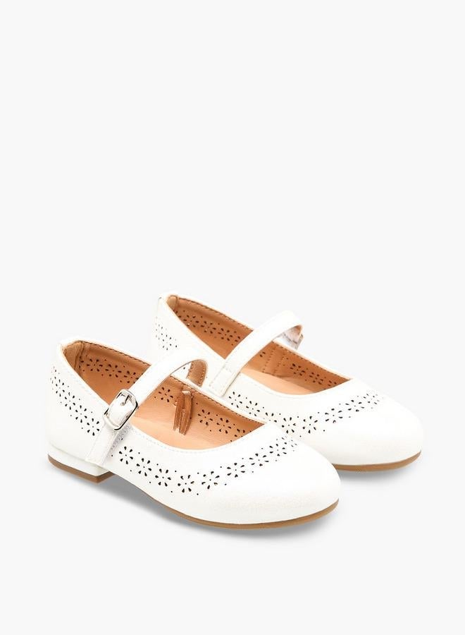 JUNIORS Girls Laser Cut Detail Mary Jane Shoes - Image 3