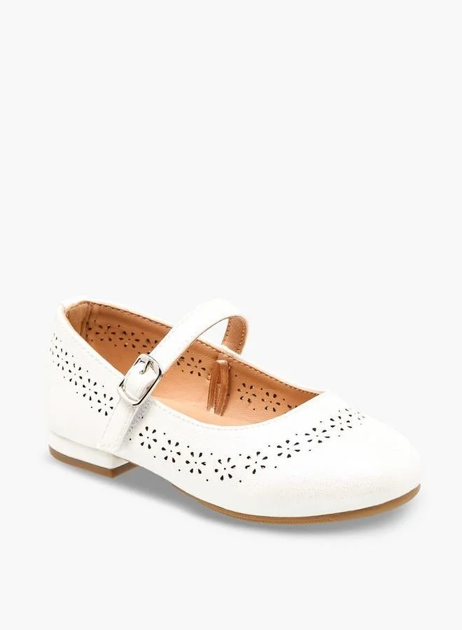 جونيورز Girls Laser Cut Detail Mary Jane Shoes