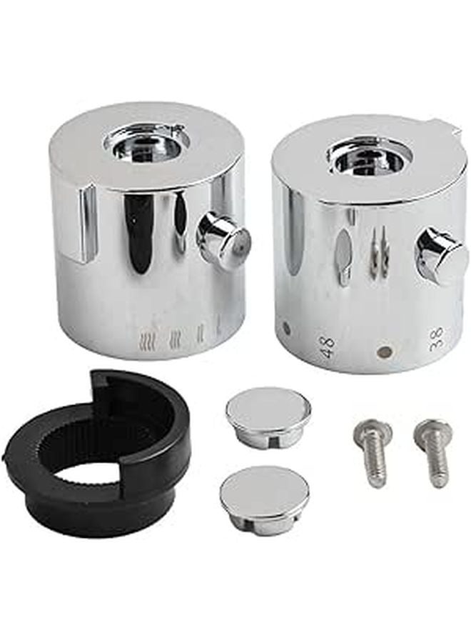 Thermostatic Shower Control Handle Knob Pair 40mm Diameter ABS Plastic - Image 1