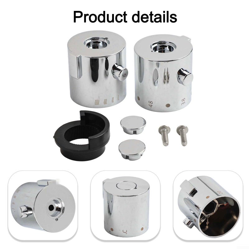 Thermostatic Shower Control Handle Knob Pair 40mm Diameter ABS Plastic - Image 3