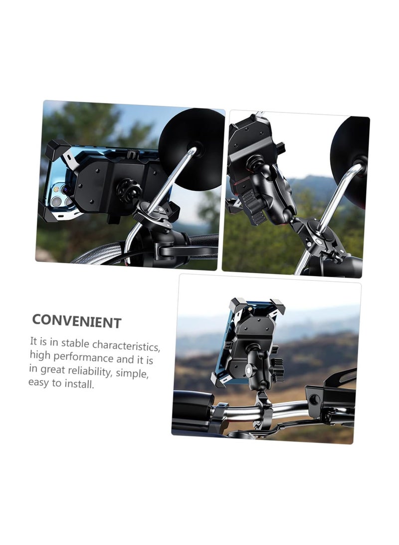 GGOOT bicycle adapter spherical handlebar cell phone holder for bike Mobile phone holder Tee aluminum alloy Ball Mount Base Aluminum frame bike handlebar motorcycle Black - Image 5