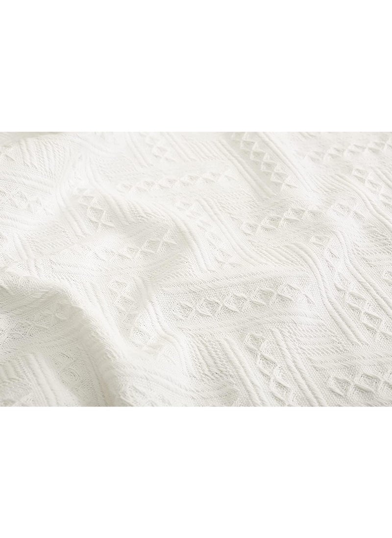Generic SZYYQ Coffee Square Small Table Cloth, Coffee Table Cover with Pockets and Tassel, Cotton Linen Waterproof Small Tablecloths Washer Dryer Fridge Top Dust Cover (34 x 34 in) Milk White  - Image 4