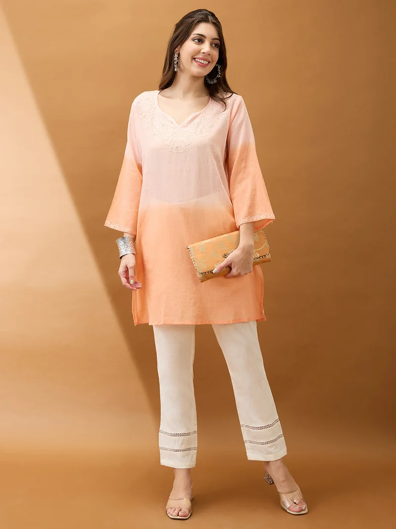 globus Globus Women Off White Self Design Lace Detail Mid Rise Parallel Pant