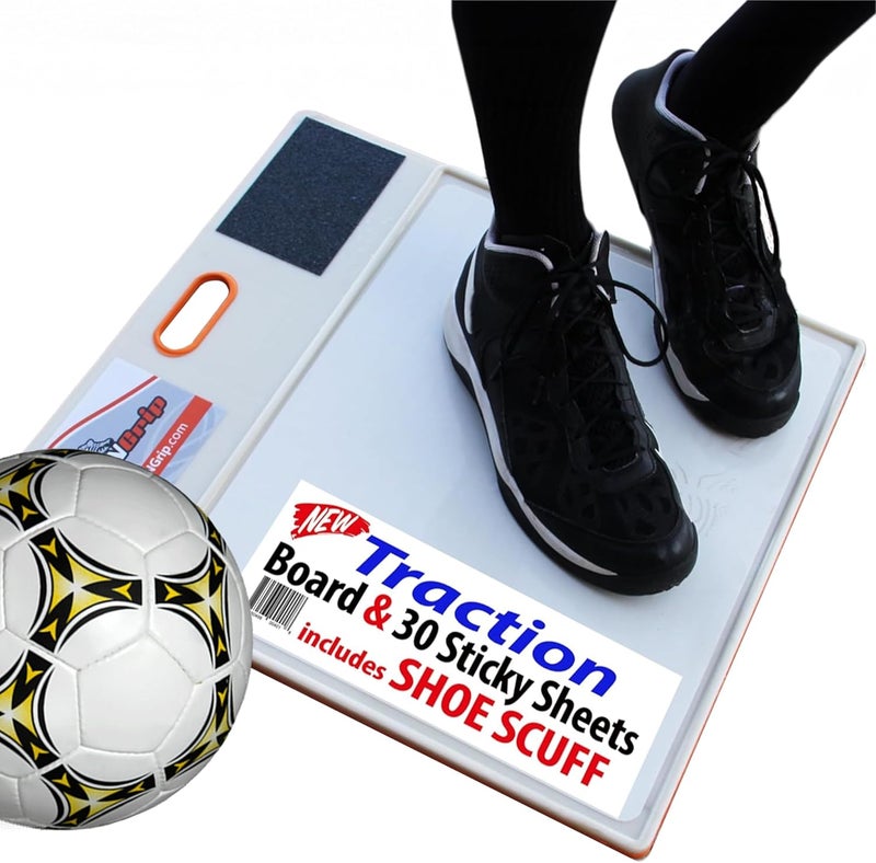 StepNGrip Basketball Sticky Mat Traction Board with Shoe Scuff Pad - 30 Sheets, No Slip White Court Grip Mat for Wood Surfaces - Enhances Shoe Traction and Game Performance - 19" x 21" - Image 1