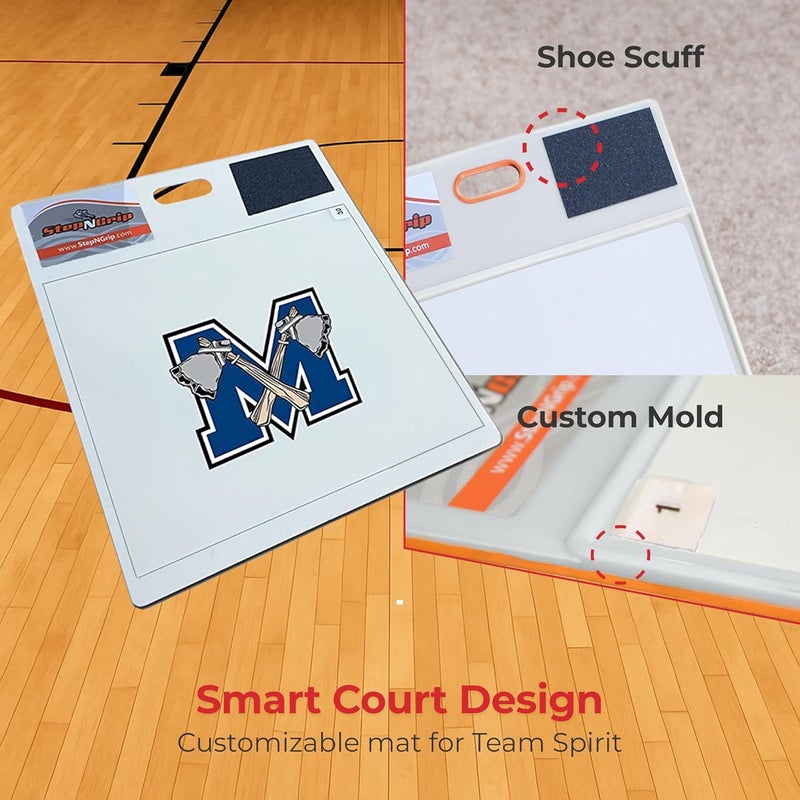 StepNGrip Basketball Sticky Mat Traction Board with Shoe Scuff Pad - 30 Sheets, No Slip White Court Grip Mat for Wood Surfaces - Enhances Shoe Traction and Game Performance - 19" x 21" - Image 4