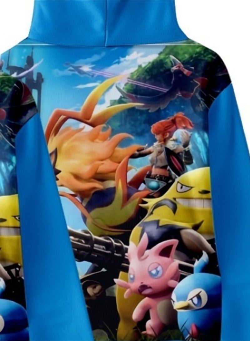 Palworld Phantom Beast Pallu 3D Digital Printing Cat Ears Hooded Sweatshirt - Image 3