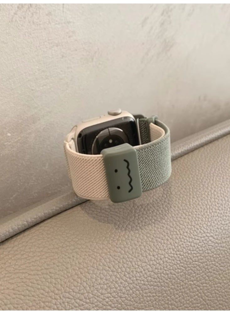 Suitable for Apple Watch 44MM 【4/5/6/SE generation】 Strap Starlight Color Patched Green Graffiti Plain Magnetic - Image 2