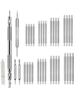 KASTWAVE Spring Bar Tool Watch Band Tool Set Watch Wrist Bands Strap Removal Repair Fix Kit with Extra 3 Tips Pins 32pcs Heavy Duty 316 Stainless Steel Pins Spring Bar Non slip Various Watches  - Image 1