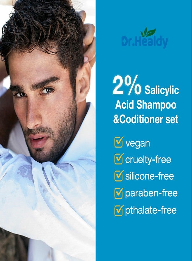 Dr. Healdy مجموعة شامبو وبلسم دكتور هيلدي المضاد للقشرة - 2% حمض الساليسيليك، توقف جفاف وحكة فروة الرأس - خالٍ من الكبريتات والبارابين، عناية مكثفة للنساء والرجال 13.6 أونصة سائلة (عبوة من قطعتين) - Image 5