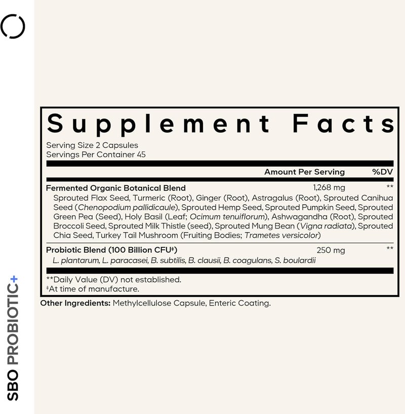 Codeage SBO Probiotics 100 Billion CFUs Per Serving Multi Strain Soil Based Organisms Blend and Organic Fermented Botanical Blend ShelfStable 90 Capsules - Image 2