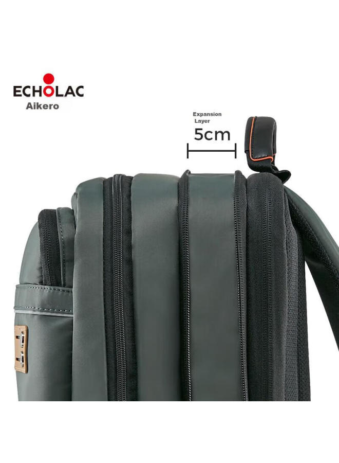 إيكولاك Echolac حقيبة ظهر للكمبيوتر المحمول، سعة كبيرة، قابلة للتوسيع، 17 بوصة، حقيبة ظهر للسفر، هدية للصديق، Ckp658، أسود - Image 5