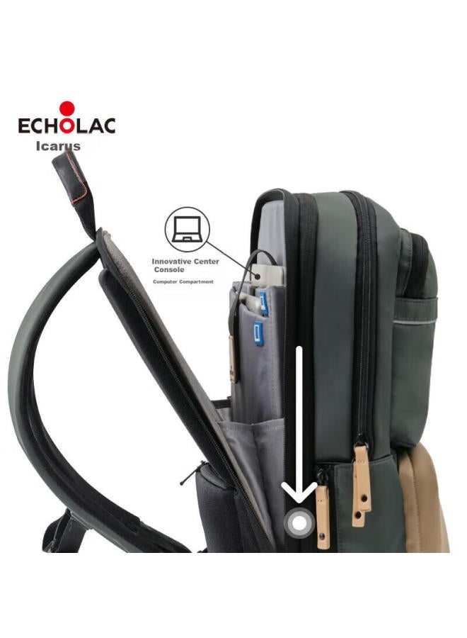 إيكولاك Echolac حقيبة ظهر للكمبيوتر المحمول، سعة كبيرة، قابلة للتوسيع، 17 بوصة، حقيبة ظهر للسفر، هدية للصديق، Ckp658، أسود - Image 3