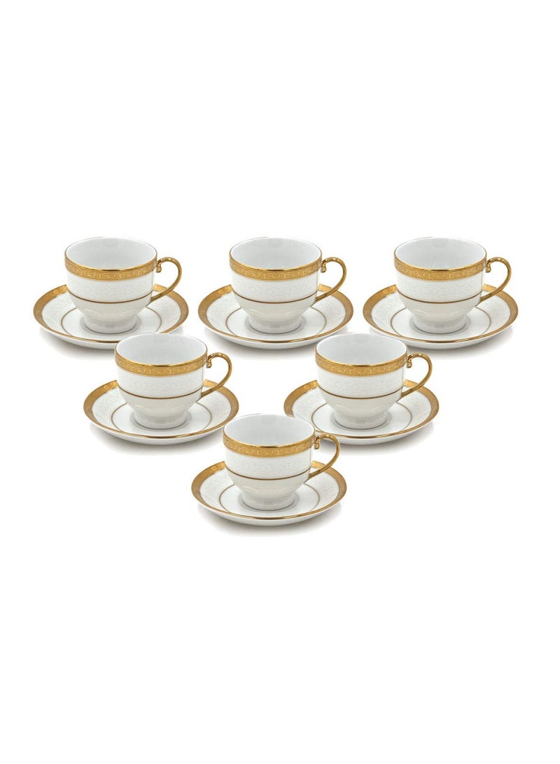 LTR Tea Cup And Saucer 12 Pieces Set 180Ml  - Image 1