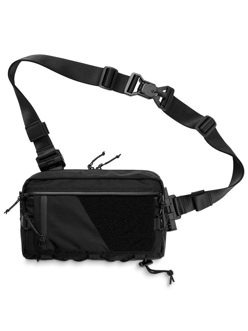 TACTICAL_GEEK Cache L6 EDC Modular Sling Bag Lightweight Crossbody Shoulder Bag Travel Chest Bag Shoulder Daypack for Everyday Carry Casual Travel Hiking and Outdoor Sports Black - Image 2