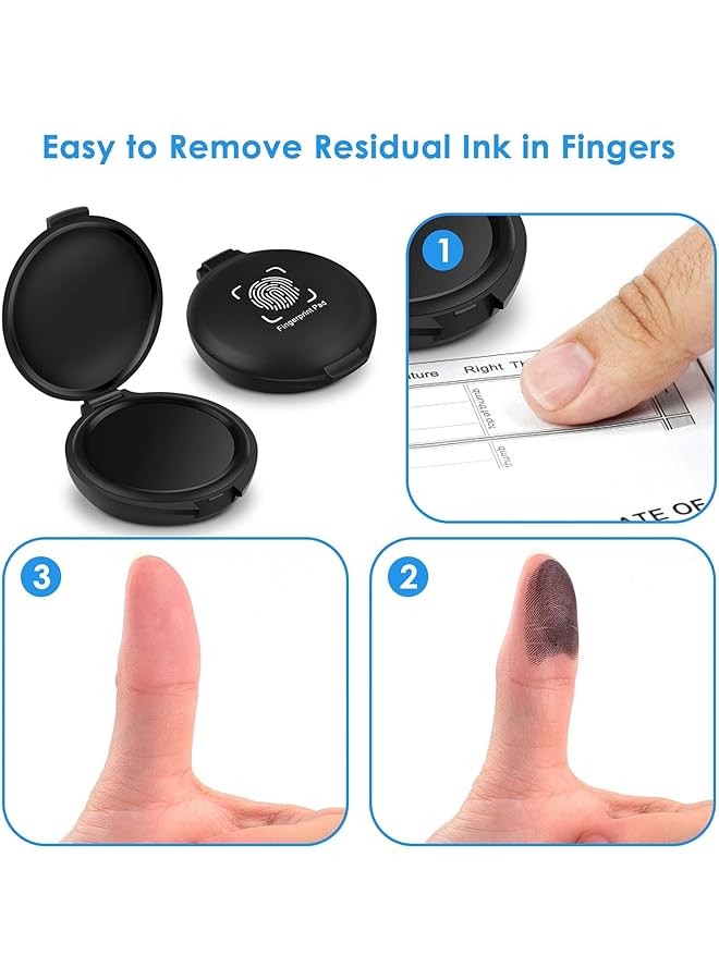 إيروريكس وسادات حبر بصمة الإصبع وسادات حبر بصمة الإبهام لمستلزمات كاتب العدل وبطاقات الهوية الأمنية وبصمات الأصابع وبصمات الأصابع باللون الأسود بدون بهتان لموظفي المكاتب وأصحاب الأعمال عبوة من 6 قطع - Image 4
