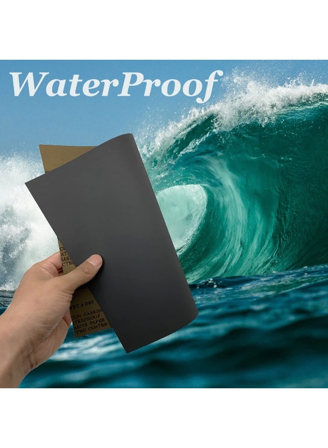 AutKerige 100 Grit Wet Dry Sanding Sheets, 9 x 11 Inch Sandpaper-10PCS Premium Silicon Carbide Sand Paper for Wood Metal Ceramic or Auto Polishing and Scratches Removing - Image 3