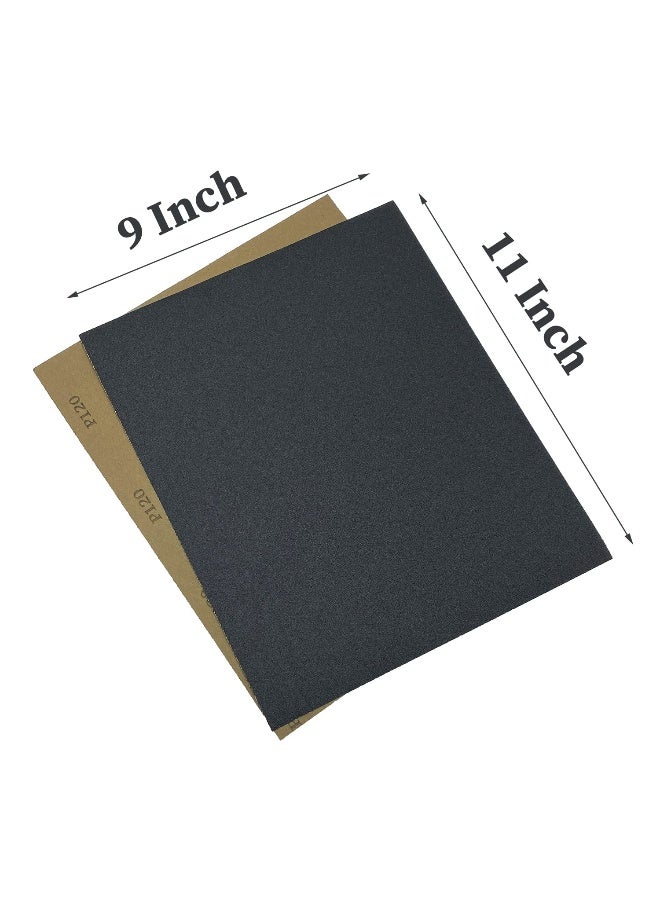 AutKerige 100 Grit Wet Dry Sanding Sheets, 9 x 11 Inch Sandpaper-10PCS Premium Silicon Carbide Sand Paper for Wood Metal Ceramic or Auto Polishing and Scratches Removing - Image 4