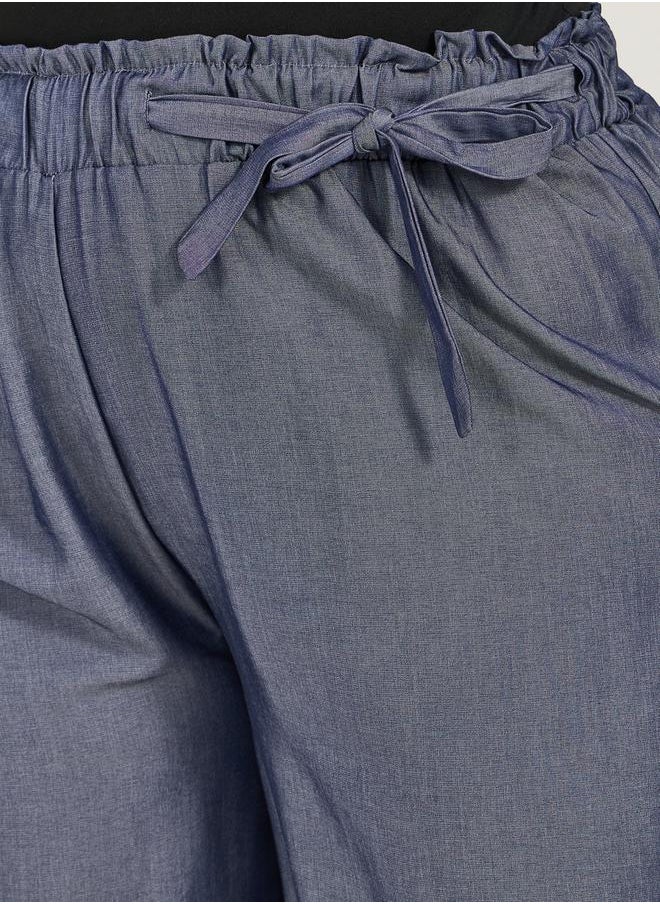 Styli Plus Size High Rise Drawstring Paper Bag Waist Pants  - Image 3