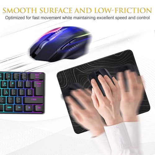 JIKIOU 3 Pack Mouse Pad with Stitched Edge, Comfortable Mouse Pads with Non-Slip Rubber Base, Washable Mousepads Bulk with Smooth Cloth, Mouse Pads for Computers Laptop Mouse 10.2x8.3x0.12inch Contour - Image 5
