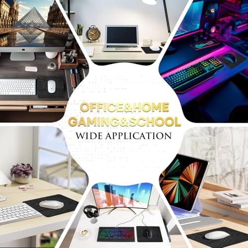 JIKIOU 3 Pack Mouse Pad with Stitched Edge, Comfortable Mouse Pads with Non-Slip Rubber Base, Washable Mousepads Bulk with Smooth Cloth, Mouse Pads for Computers Laptop Mouse 10.2x8.3x0.12inch Contour - Image 3