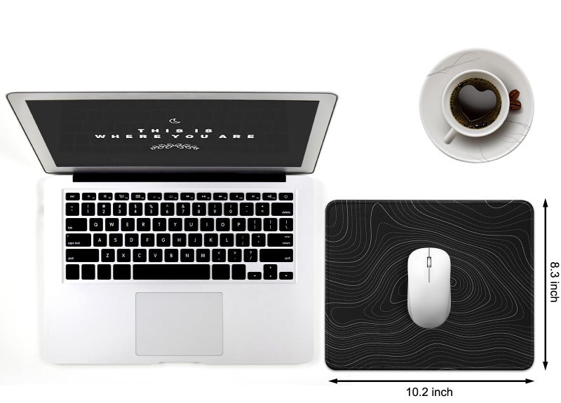 JIKIOU 3 Pack Mouse Pad with Stitched Edge, Comfortable Mouse Pads with Non-Slip Rubber Base, Washable Mousepads Bulk with Smooth Cloth, Mouse Pads for Computers Laptop Mouse 10.2x8.3x0.12inch Contour - Image 2
