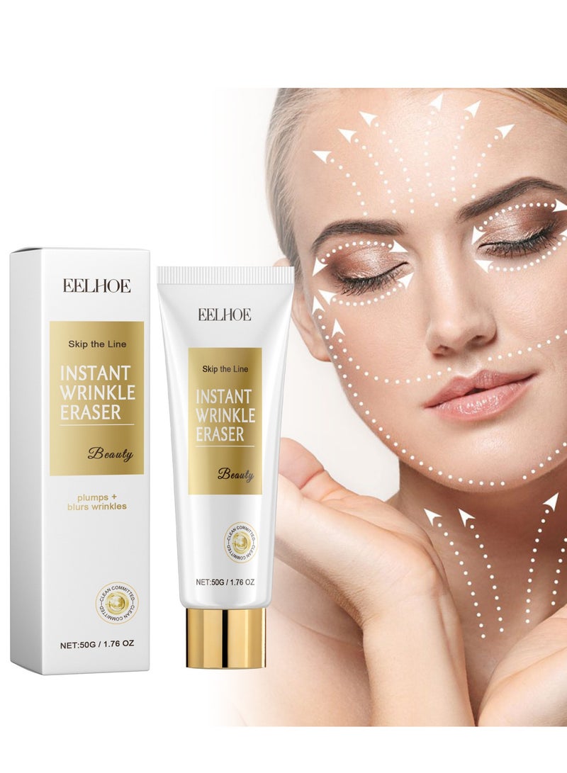 إيلهو ممحاة التجاعيد الفورية من Skip The Line ، ممحاة التجاعيد الفورية الواضحة ، مصل مزيل التجاعيد الفوري ، كريم العين المضاد للتجاعيد المضاد للشيخوخة للوجه والجسم للوجه / الرقبة / الخد 50 غرام - Image 1
