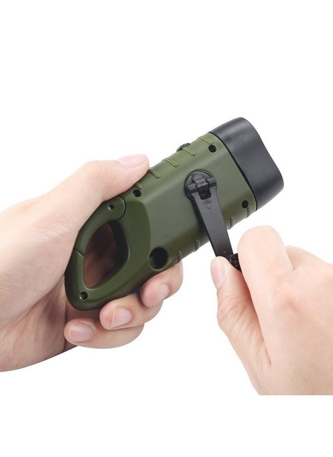 Simpeak Simpeak 2-Pack Hand Crank Solar Powered Flashlight, Emergency Rechargeable LED Flashlight, Survival Flashlight, Quick Snap Carbiner Dynamo Flashlight Torch for Outdoor Sports  - Image 4