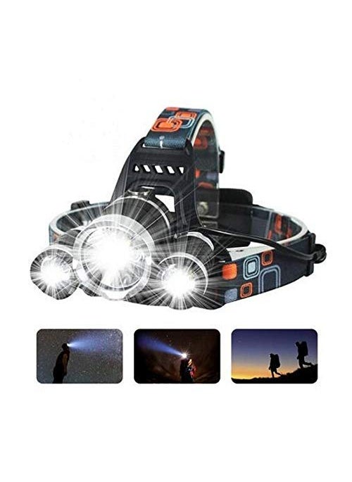REVASTSKY REVASTSKY Plastic Led Head Lamp Flash Light Torch With Adjustable Rechargeable Battery For Camping Trekking Caving Hiking Reading Running  - Image 3