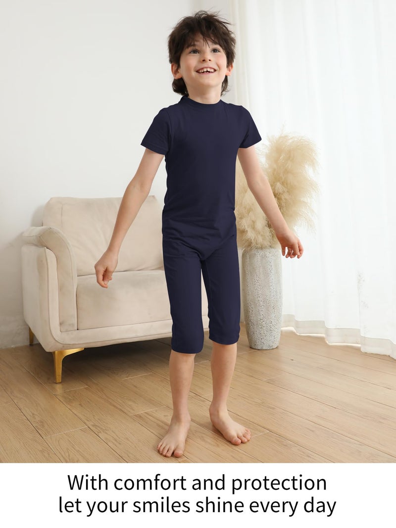 EEOST Adaptive Clothing for Kids Special Needs Autism Sensory Jumpsuit Anti-Strip Romper with Back Zipper Sizes 3-16 Years (Navy, 5-6 Years Old) - Image 5