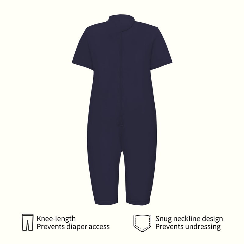 EEOST Adaptive Clothing for Kids Special Needs Autism Sensory Jumpsuit Anti-Strip Romper with Back Zipper Sizes 3-16 Years (Navy, 5-6 Years Old) - Image 3